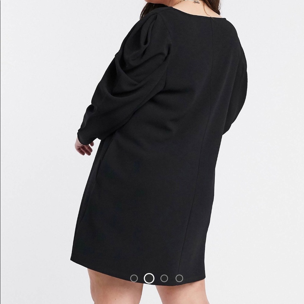 ASOS Design v-neck pleat shoulder dress - Picture 3 of 14